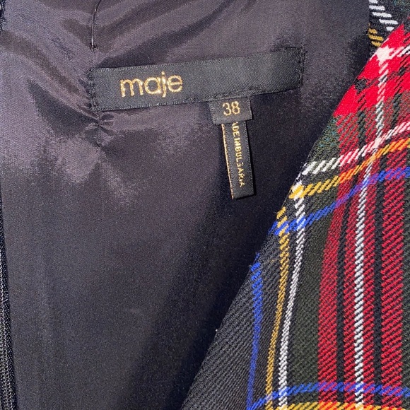 Maje Iris tartan plaid jumpsuit romper dress 38/6 - Picture 5 of 6